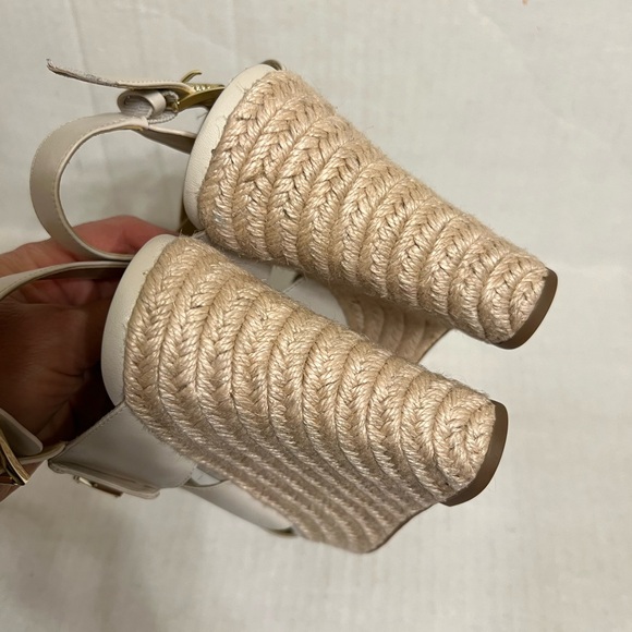 MICHAEL Michael Kors White Leather Wedge Sandals - Picture 13 of 16